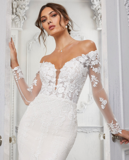 Cindy wedding dress from Morilee with long sleeves