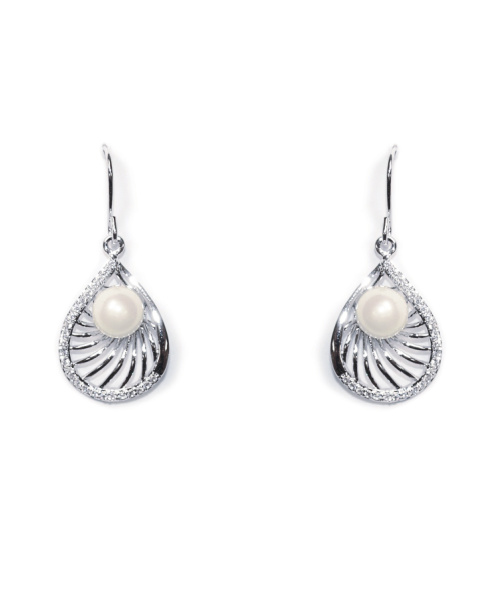 Century earrings from Ivory and Co pearl and silver drop
