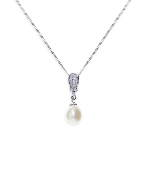 Serrano drop pearl necklace